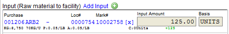 Add input material