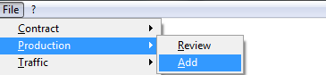 Select Add to create a new production