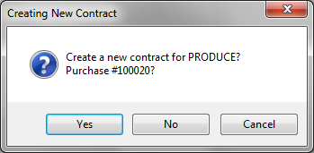Confirm that you wish to create the output contract