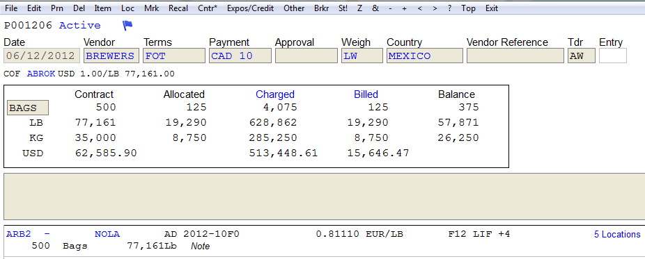 The original input contract