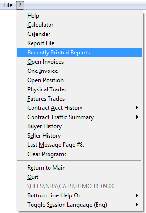 Recently printed reports
