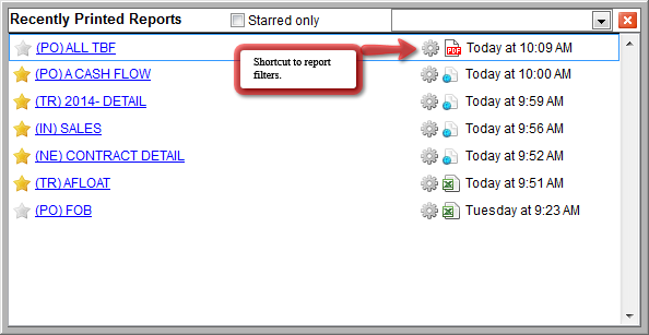 Shortcut to filter options