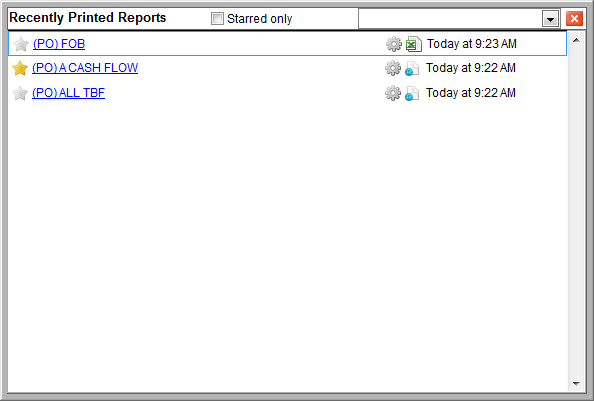 Recently printed reports