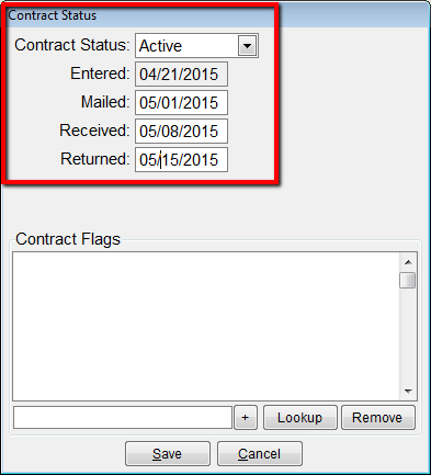 Contract Status Fields
