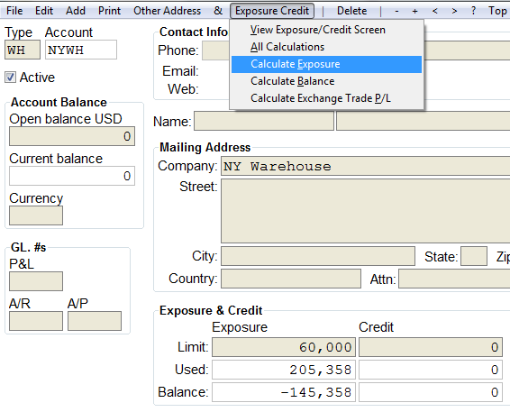 Change exposure limit