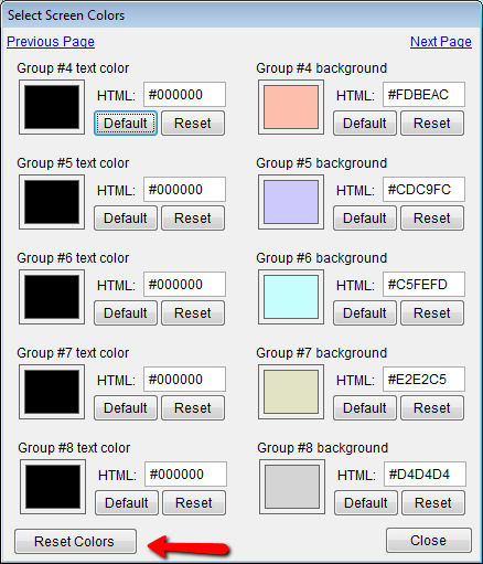 Revert or Save
Colors