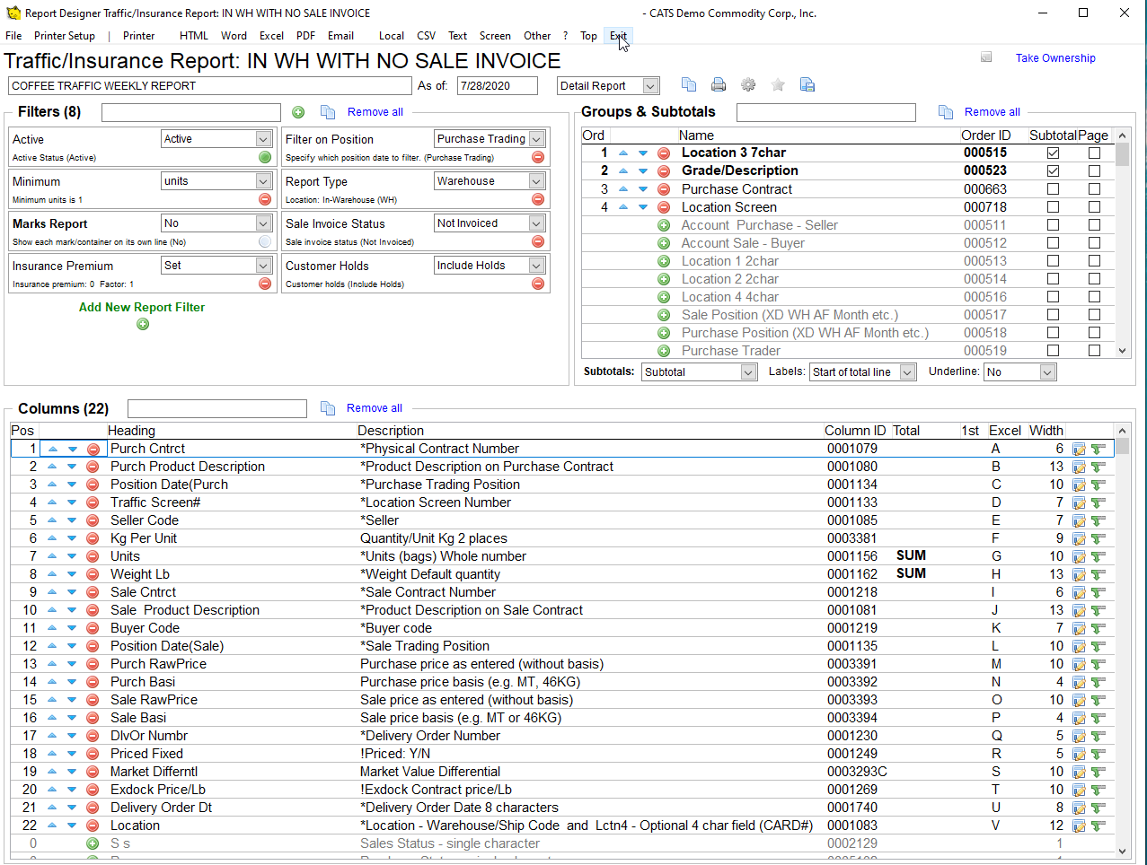 The Report Designer Full Page