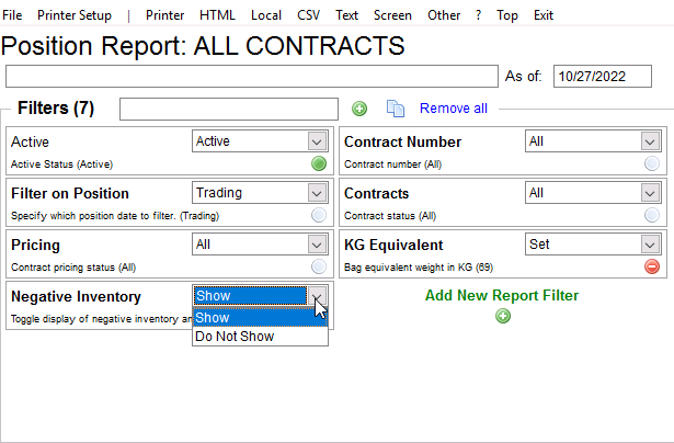 Include or Hide Negative Inventory