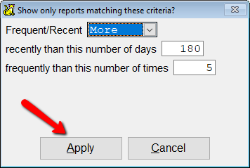 Select more or less to filter by values.