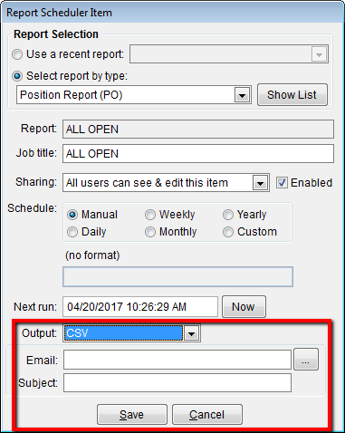 Send report as email attachment