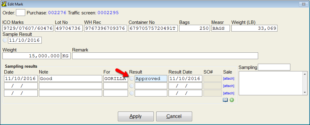 Add sampling results