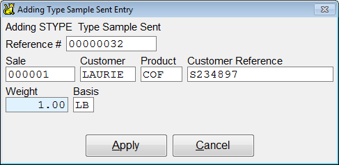 Add sample sent entry