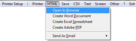 Choose format and print report