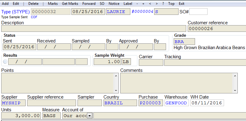 Sample screen