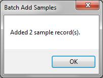 Sample have been added.