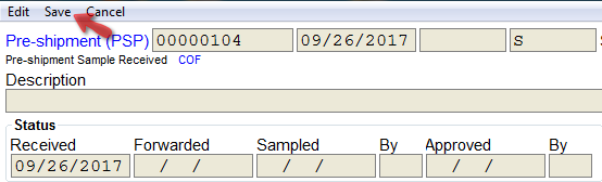 Save the sample changes