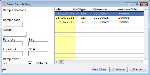 Select the sample to review