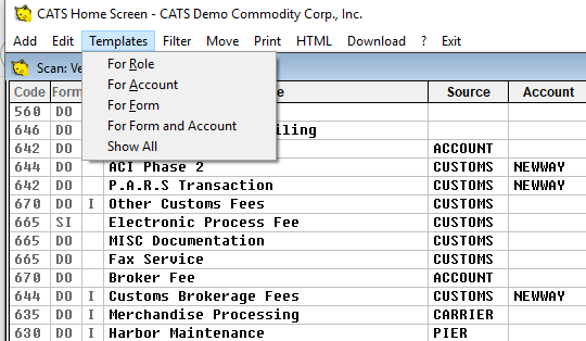 Select a way to review vendor order templates.
