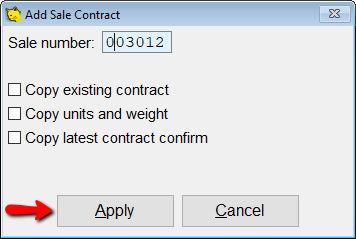 Add the sale contract number