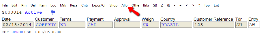 Select Alloc from the top menu bar