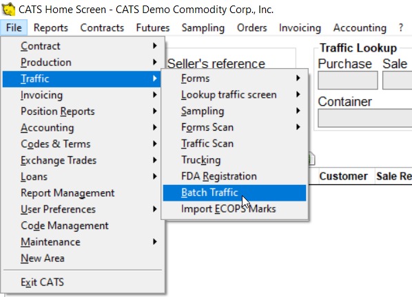 Accessing the Batch Traffic Edit feature.