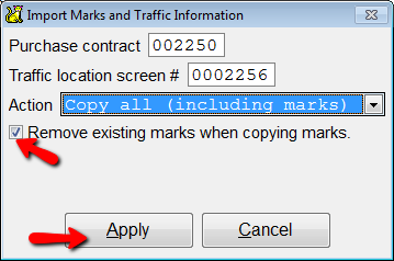Check the box to overwrite existing marks