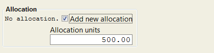 Adding an allocation for the delivery