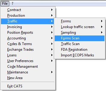Traffic form scan