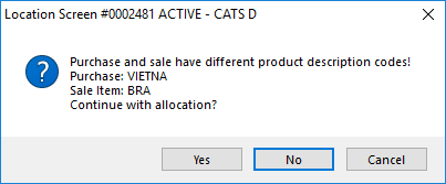 Purchase and sales have different codes