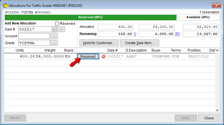 Click on Reserved to change it to Subdivide.