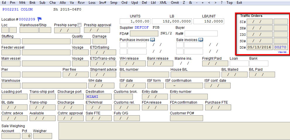 Location Screen with Traffic Documents