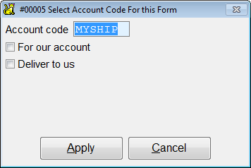 Select Account Code