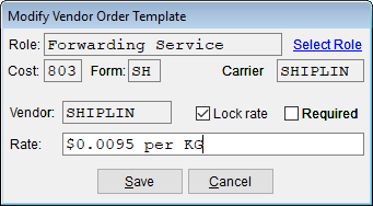 Modify or add vendor template