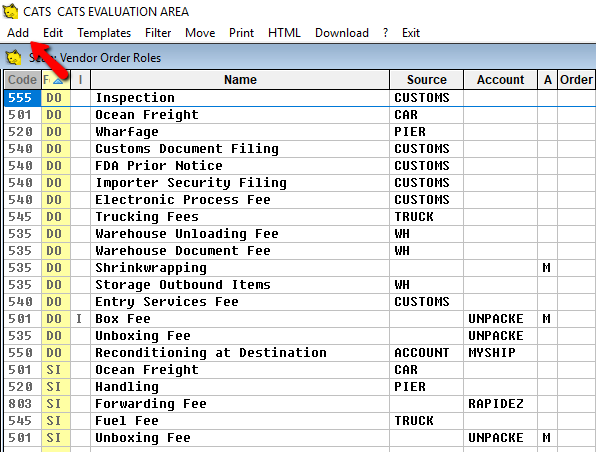 Scan list of vendor roles