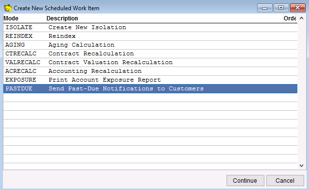 Create new scheduled work item.
