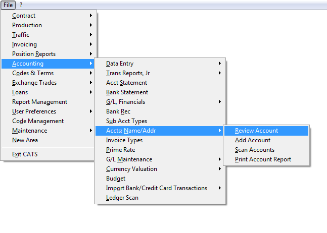Account Address Information for the Contract