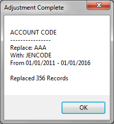 Adjustment Complete