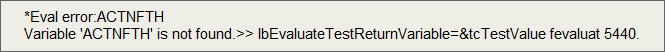 Evaluation error in display or reporting.