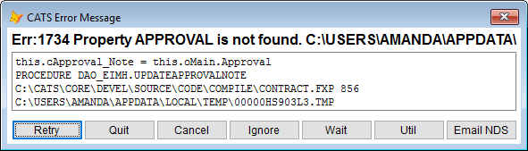 An example error message box.