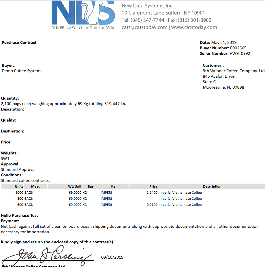 impressão do documento com assinatura