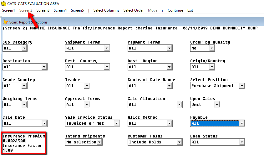 Change the Insurance Premium rate on Screen 2 to change the system default rate.