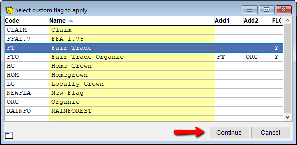 Choose the flag you want from the list and pick Continue.