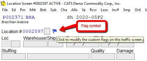 Click on the flag symbol to change the flags.