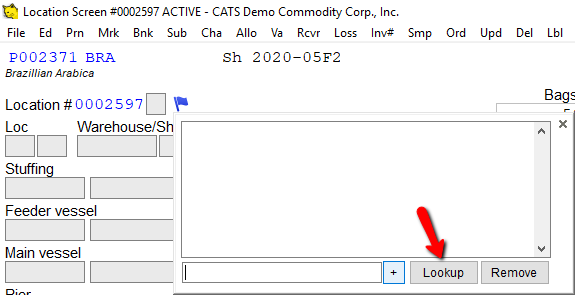 Select Lookup to search for a flag.