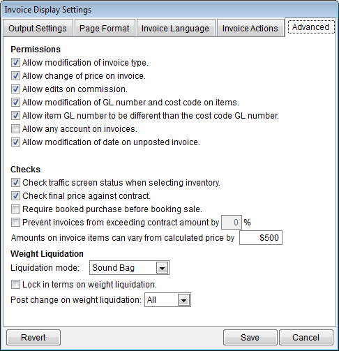 Advanced Tab