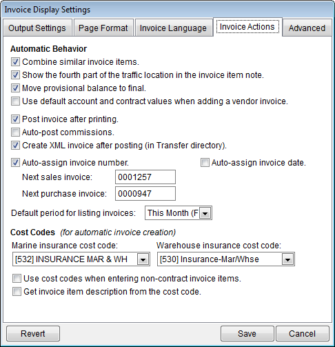 Invoice Actions