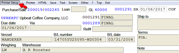 Access printer setup menu from any print job