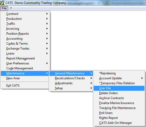 Accessing the User File